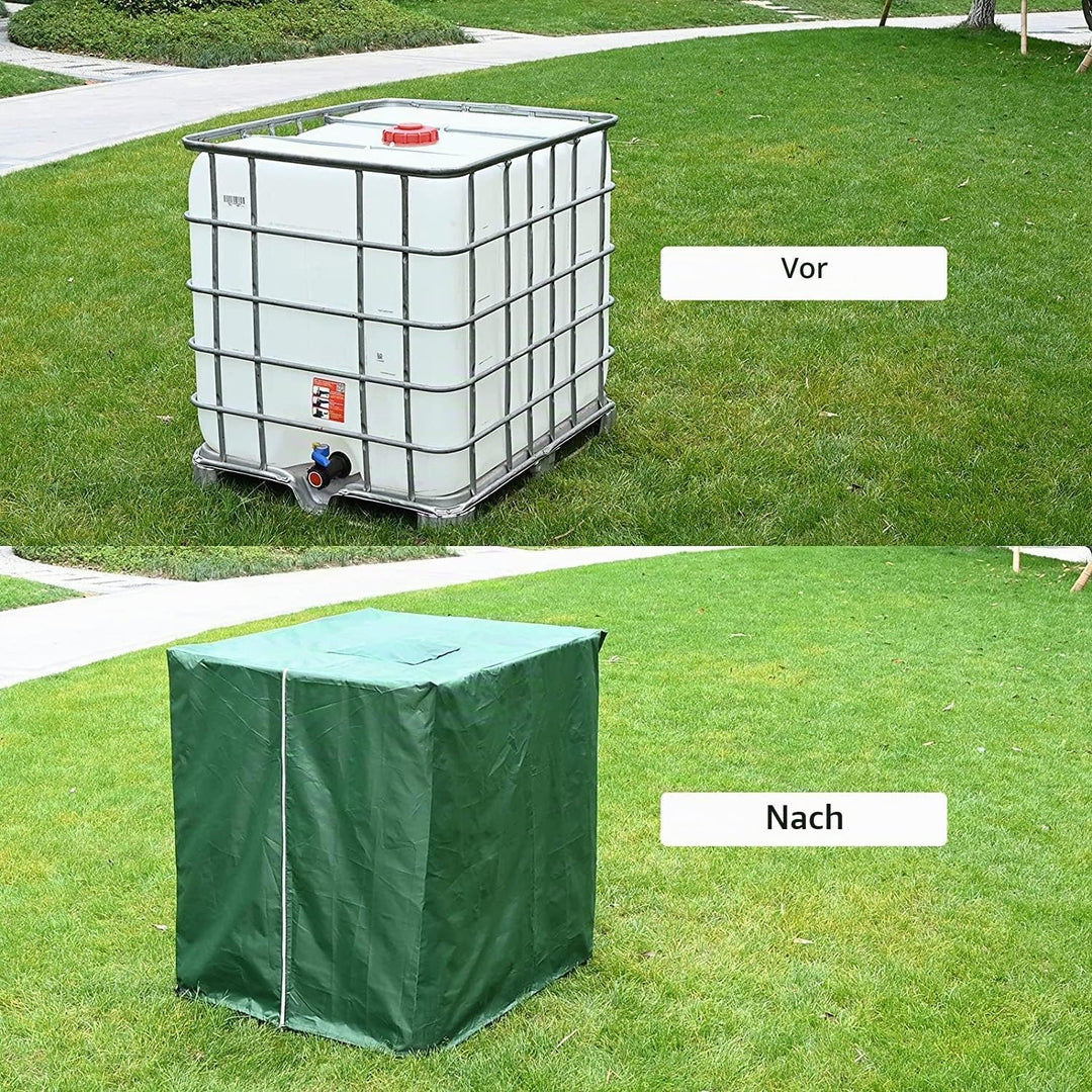 DWcouple 2STK IBC Tank Abdeckung,Wassertank Staubdichte Anti-UV-Schutzabdeckung,Grün Abdeckplane für