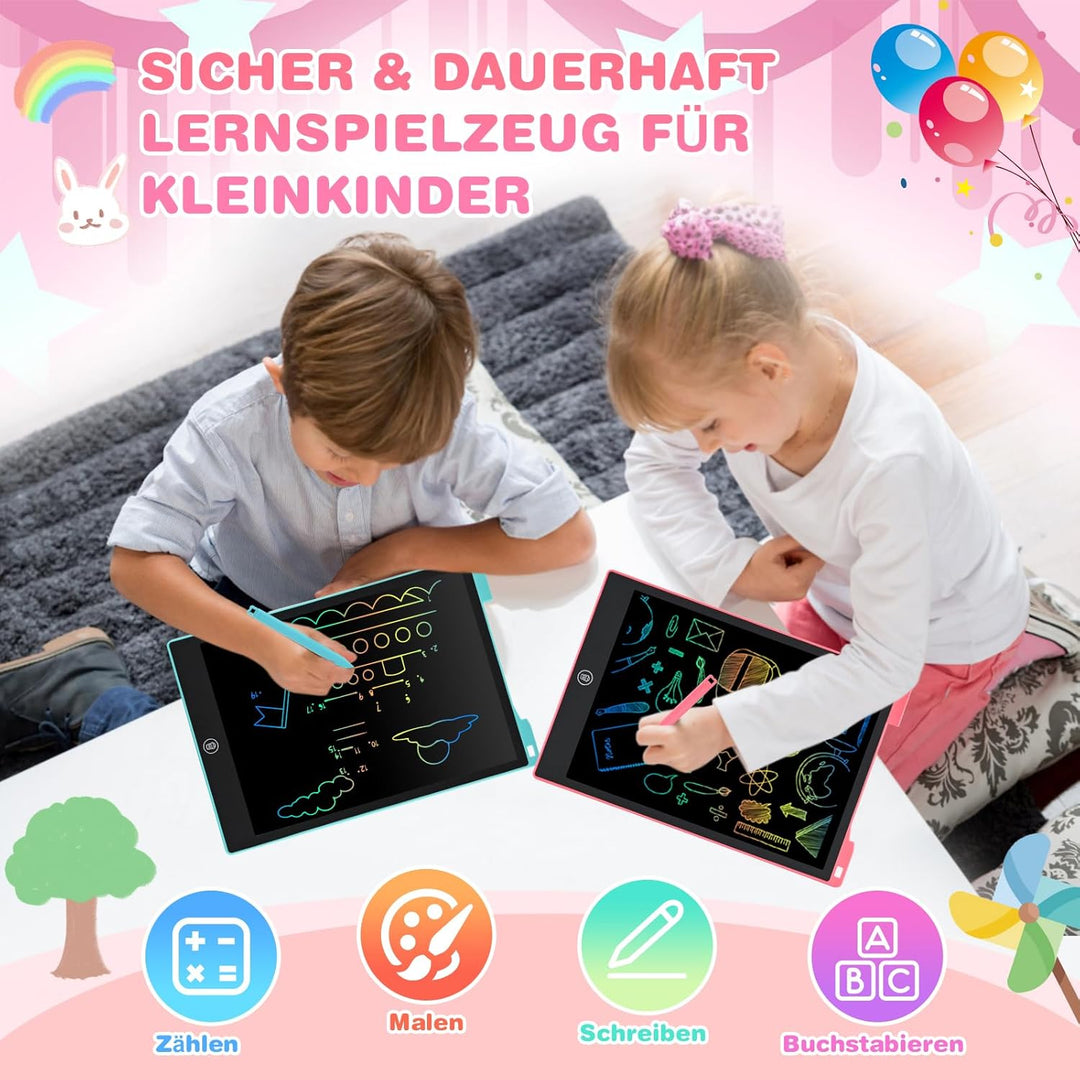 RaceGT 12 Zoll LCD Schreibtafel Kinder, 2 Stück Schreibtafel Kinder, Maltafel Zaubertafel, Umweltfre