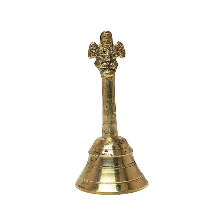 Aditri Creation Solid Brass Pooja Puja Bell Ghanti, Small Hand held Service Bell,for Indian Traditio