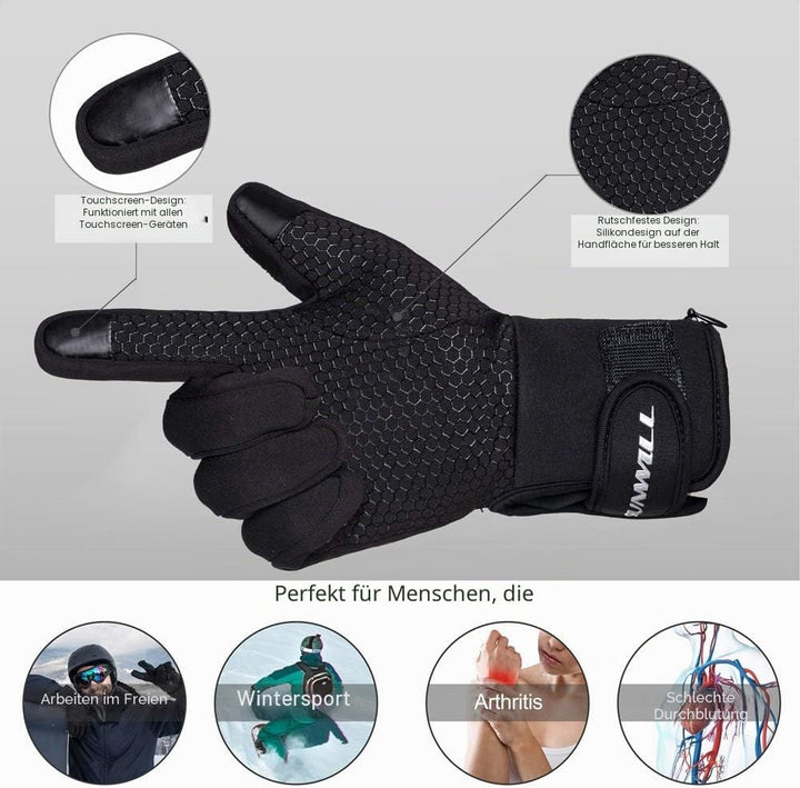 Sun Will elektrische beheizte Handschuhe für Herren Damen，wiederaufladbar beheizbare Winter Handschu