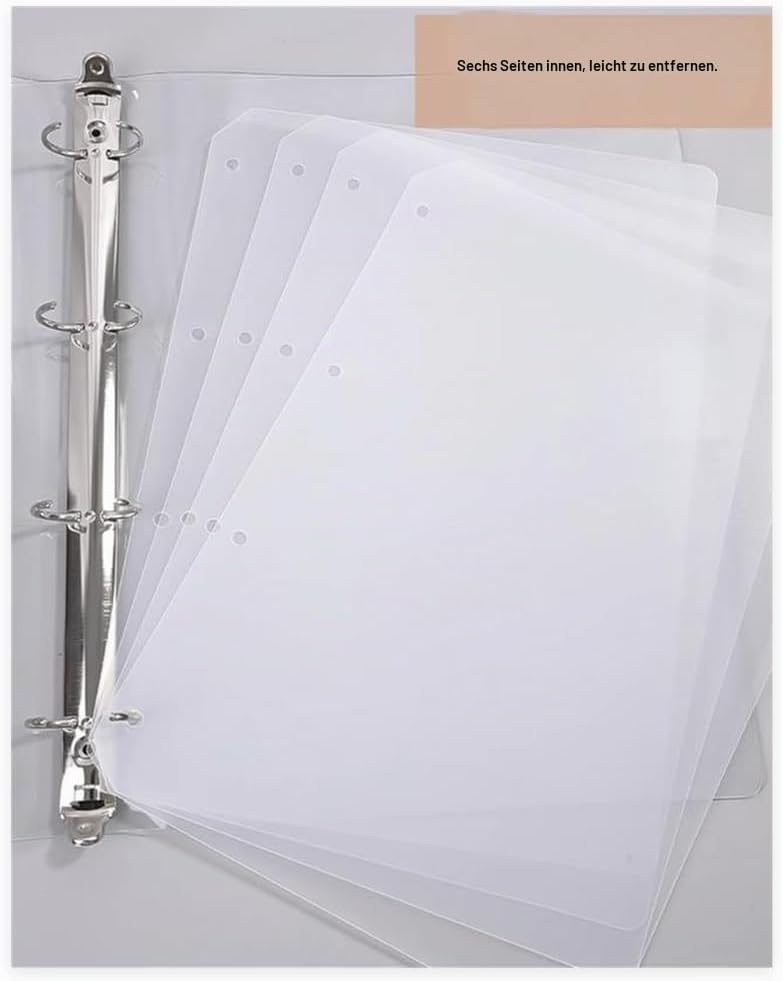 A5 Nagel-Organizer Set mit Druckknopf &amp; Loseblatt-System – Robuste transparente Box + 6 Klebepads &amp;