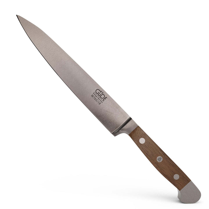 GÜDE Solingen - Filiermesser geschmiedet, 18 cm, Walnussholz, ALPHA WALNUSS, Doppelkropf, Handmade G