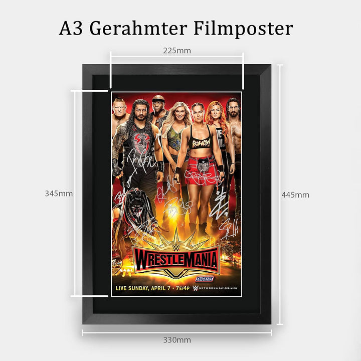 HWC Trading Wrestlemania 35 The Cast Gifts gedrucktes Autogramm Bild für WWE & WWF Fanartikel-Fans –