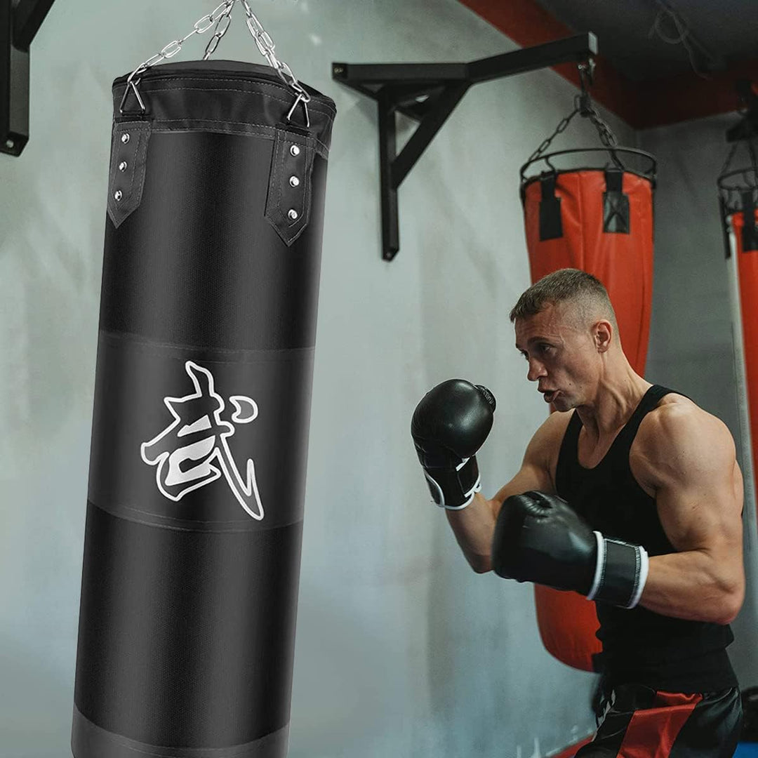 Boxsack Set Heavy Duty Punchingsäcke UNGEFÜLLT, Hängende Boxing Bag für Erwachsene Kinder, Punching