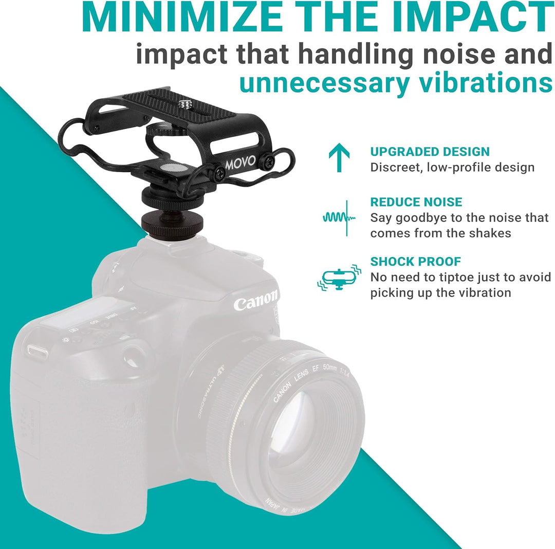 Movo SMM5-B Universal-Mikrofon und tragbare Recorder-Stossdämpferhalterung – passend für Zoom H1n, H