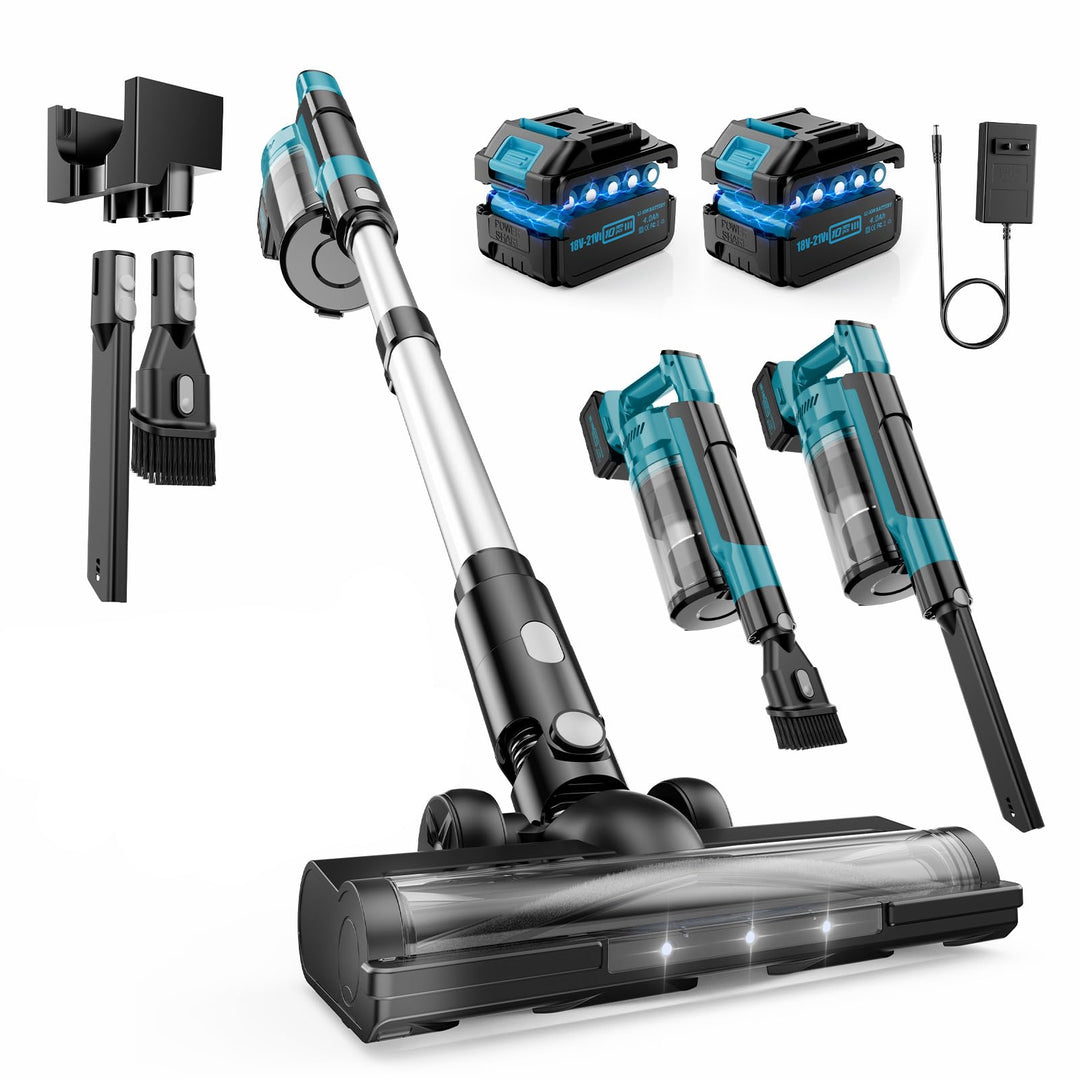 Akku Staubsauger 60000Pa/700W/70Min, 2,0 L Staubsauger Kabellos mit Display, 6-in-1 Vacuum Cleaner,