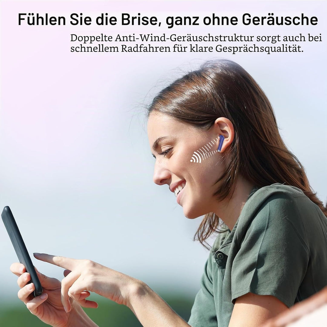 Bluetooth Kopfhörer In Ear, Kopfhörer Kabellos Bluetooth 5.3, Ultraleicht Ohrhörer mit HD Mikrofon,
