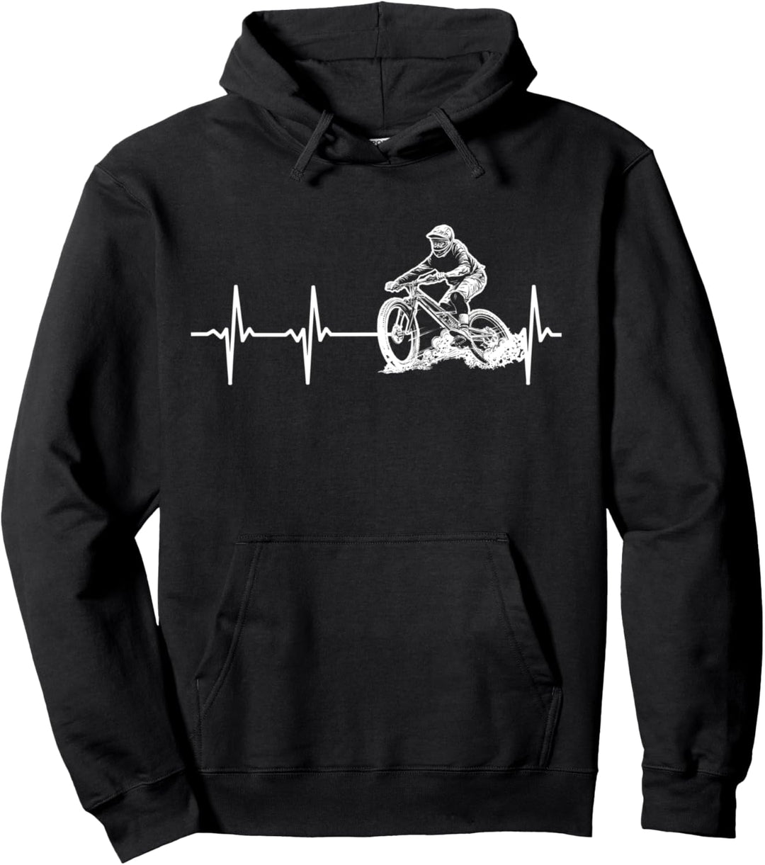 Lustiges Mountainbike MTB Downhill Biking Herzschlag Pullover Hoodie