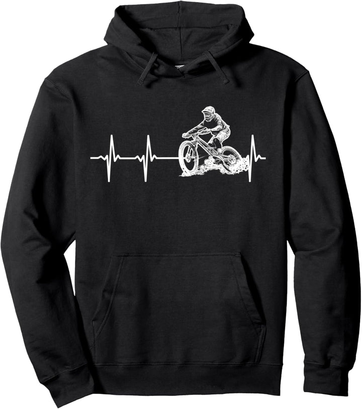 Lustiges Mountainbike MTB Downhill Biking Herzschlag Pullover Hoodie