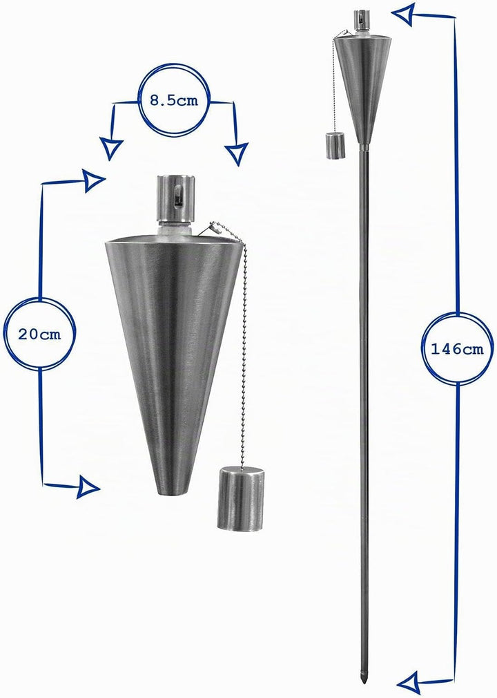 Harbour Housewares Gartenfackel - Paraffin-/Ölfackel - Dreieckiges Design - 1460 mm - 6 Stück