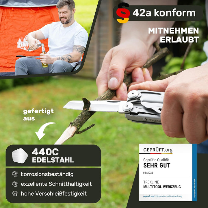 Premium Multitool Werkzeug [rostfreier Edelstahl] Survival Multifunktionsmesser perfektes Camping Zu