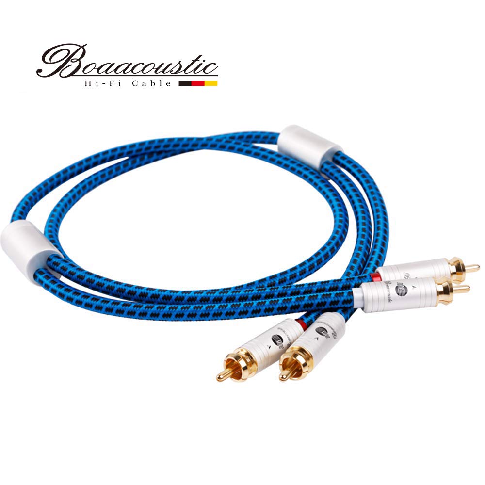 BOAACOUSTIC Cinch Kabel - Stereo Audio RCA Kabel 2x Stecker zu 2x Stecker - für HiFi-Anlage, HiFi-Re