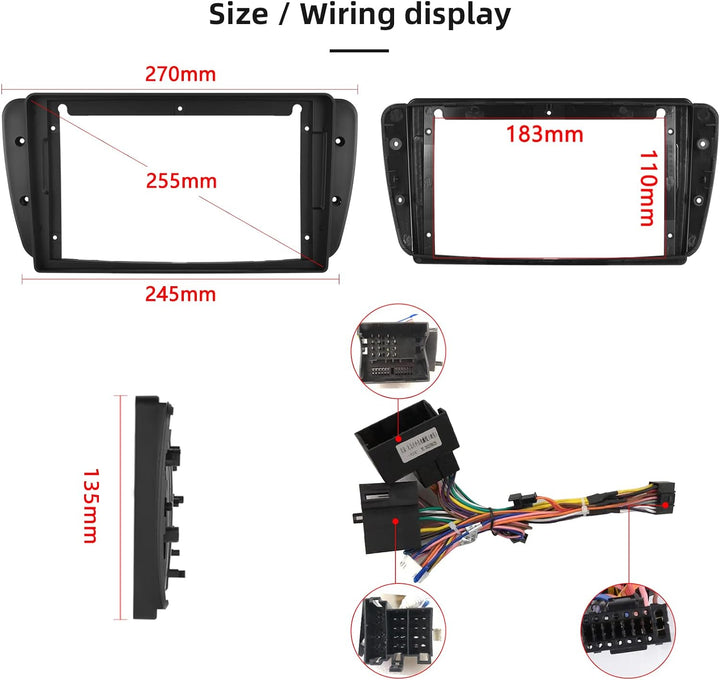 Podofo Carplay Autoradio für Seat Ibiza 2009-2013, Android 2G+32G HiFi, 9" Touchscreen Android Auto