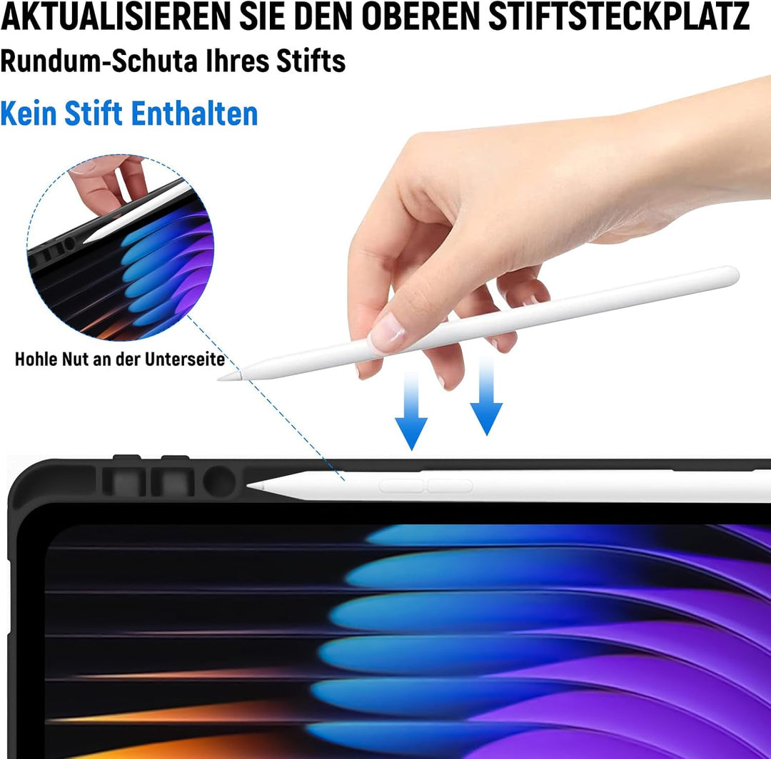 Hülle mit Tastatur für Xiaomi Pad 7/7 Pro 11.2 Zoll 2025, QWERTZ Layout Keyboard für Xiaomi Pad 7 Pr