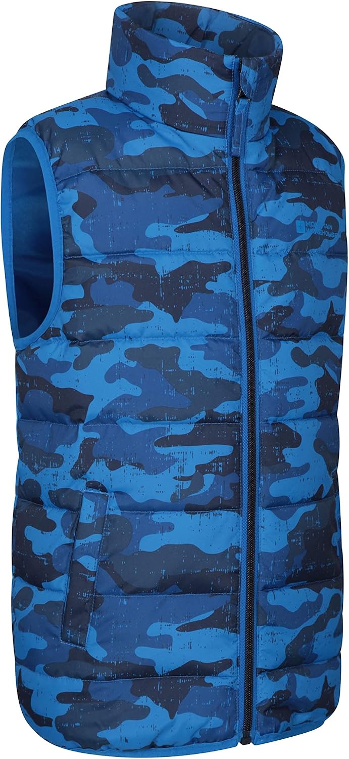 Mountain Warehouse Gepolsterte Kinder-Weste von Rocko - wasserabweisend, Mikrofaserweste, 2 Vorderta