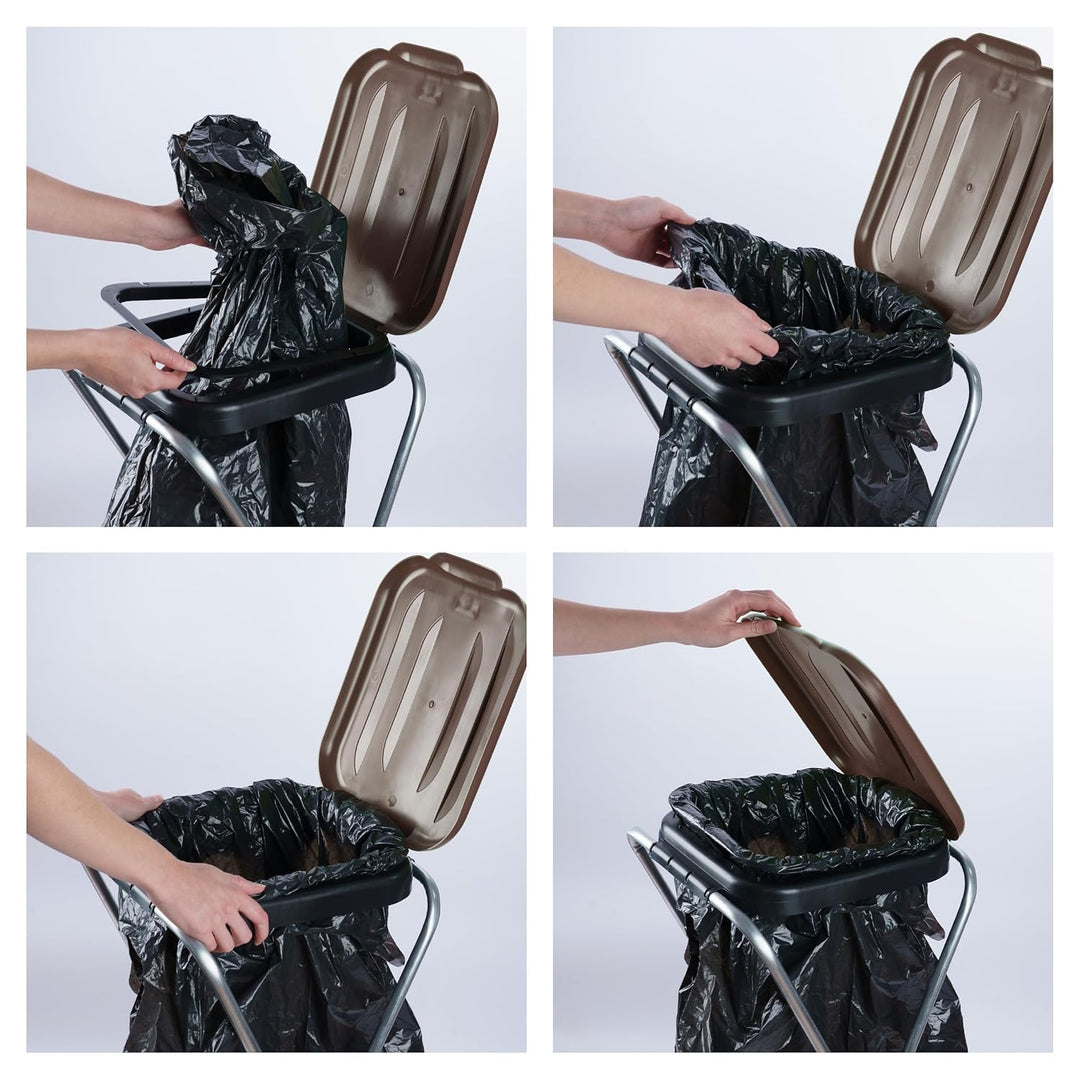 Ständer für Mülltrennungsbeutel 37,5 x 36 x 78 cm Gestell Mülleimer 1 Station für Müllabfälle 120 l