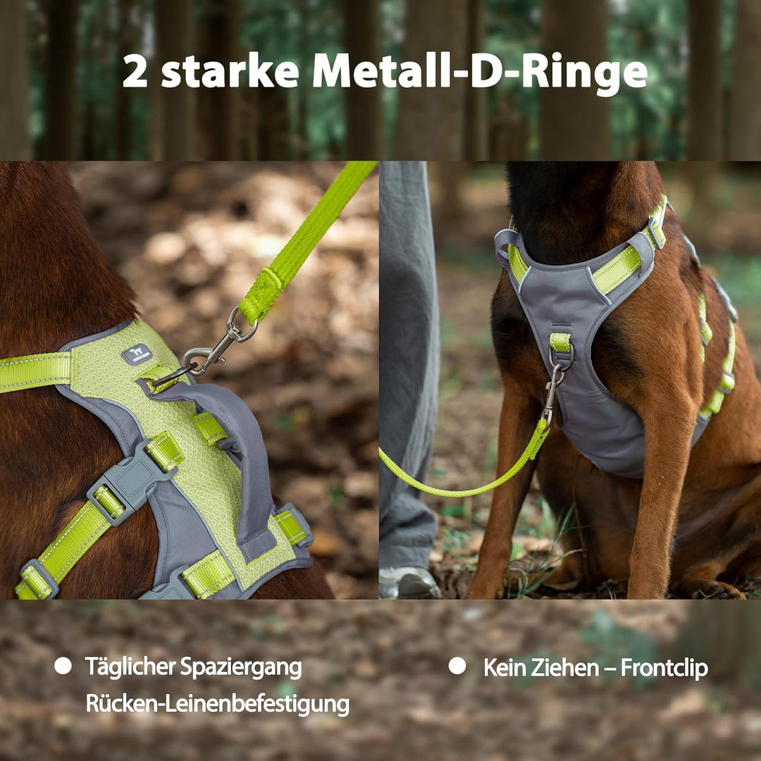 Huntboo Sicherheitsgeschirr Hund Ausbruchsicher, Panikgeschirr für Hunde, Reflektierendes Geschirr H