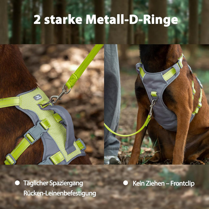 Huntboo Sicherheitsgeschirr Hund Ausbruchsicher, Panikgeschirr für Hunde, Reflektierendes Geschirr H