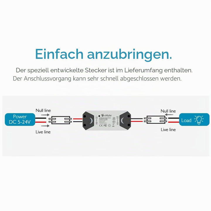eMylo Smart Relaisschalter Wireless RF DC 12V Zwei 2-Kanal-Fernsteuerungsschalter 5V-24V HF-Relaissc