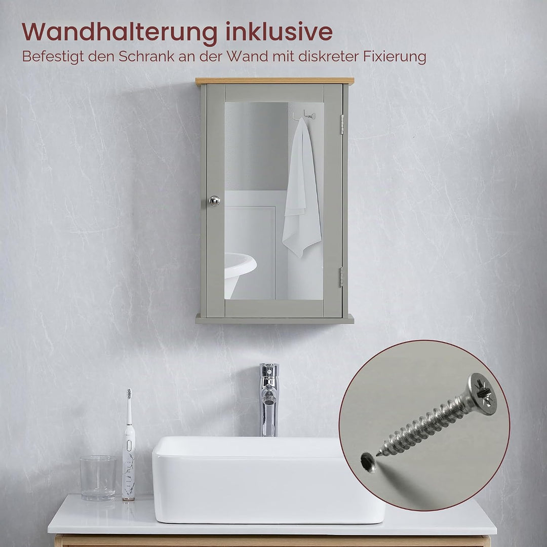 Bath Vida Hoch-& Midischränke fürs Bad, Mitteldichte Holzfaserplatte, Grau, Standard 1 Tür Grau, 1 T