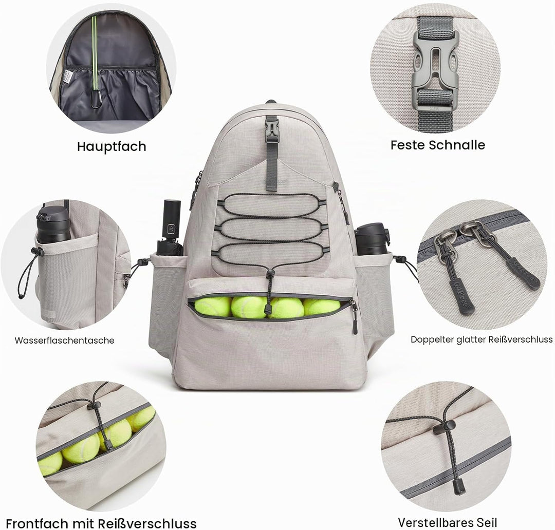 G4Free Tennistasche, Tennisrucksack für Damen und Herren, grosse Pickleball-Tasche, hält 4 Schläger