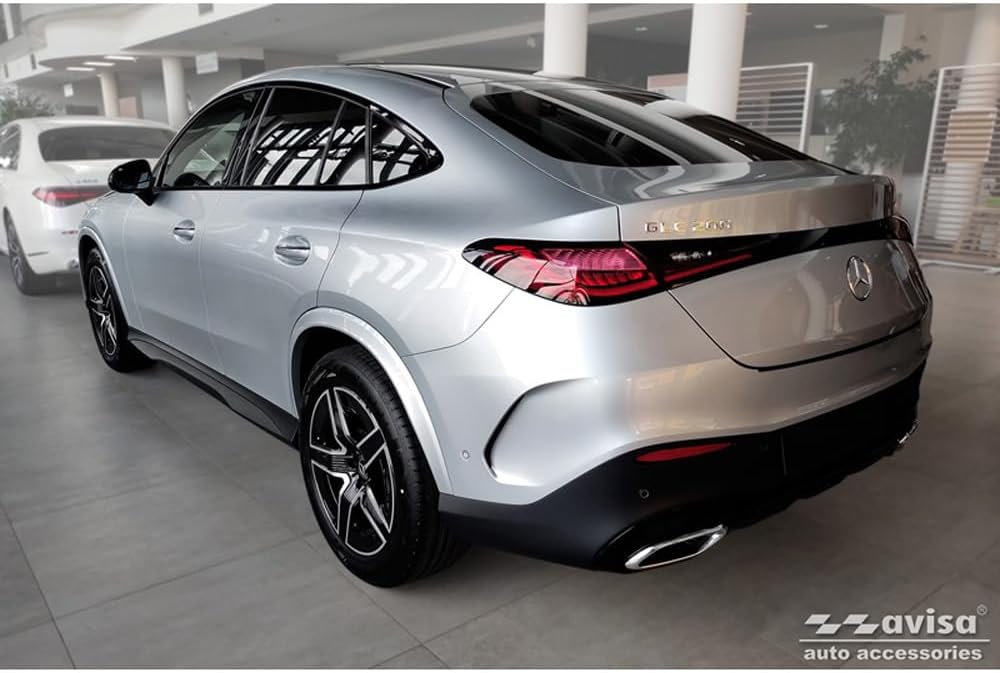 Avisa Schwarz Edelstahl Heckstossstangenschutz kompatibel mit Mercedes GLC II Coupé (C254) 2023-