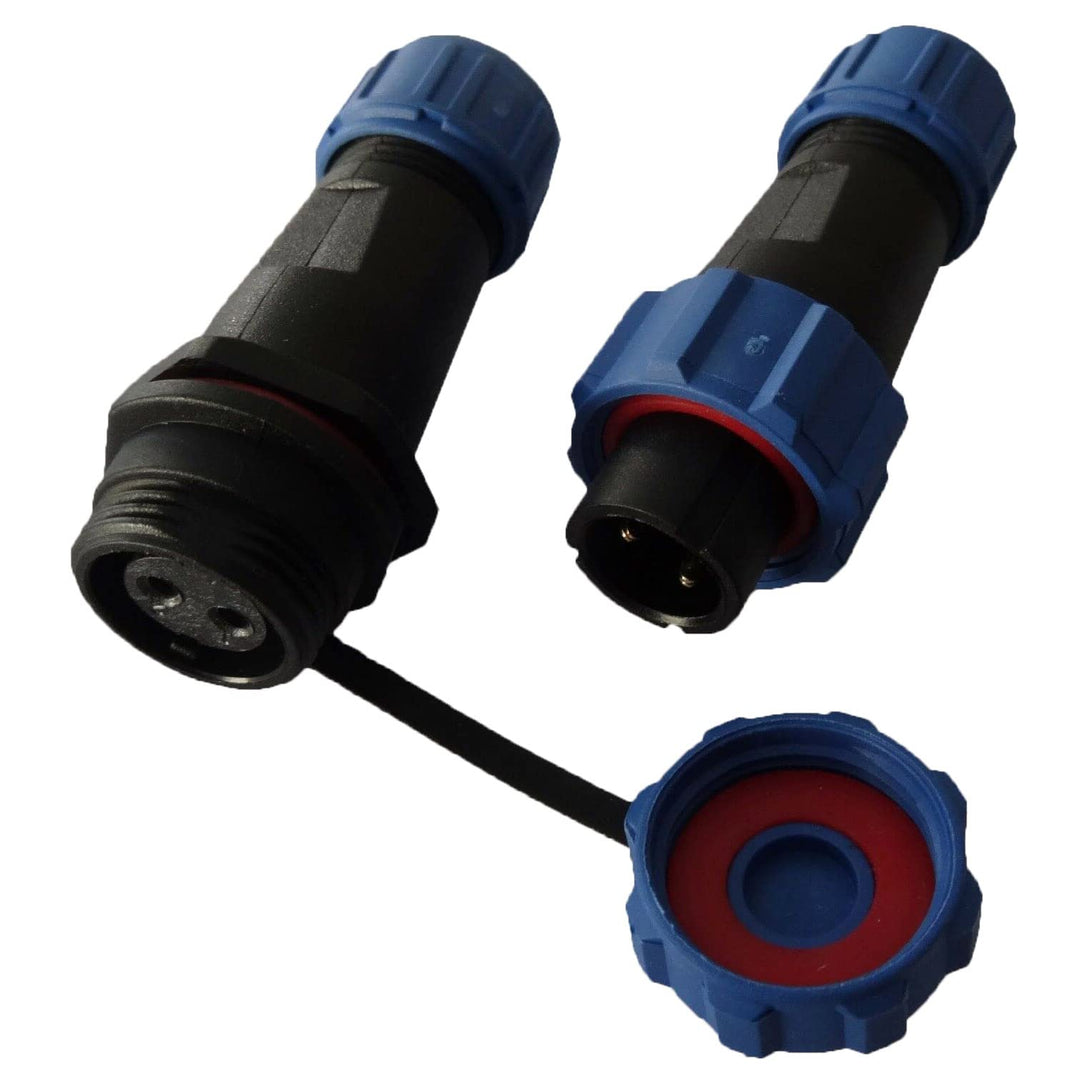 230V 12V IP68 13mm 2,3-polig, 2-Pin, 3Pin Rundstecker, Buchse, Verbinder Stecker mit Deckel, Steckve