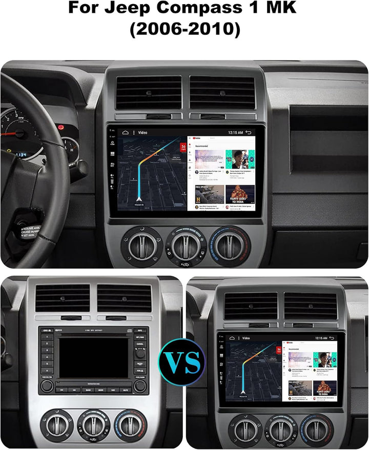 Android 15-6G+128G - IPS Autoradio Passt für Jeep Compass 1 MK (2006-2010) - Eingebaut Carplay/Andro