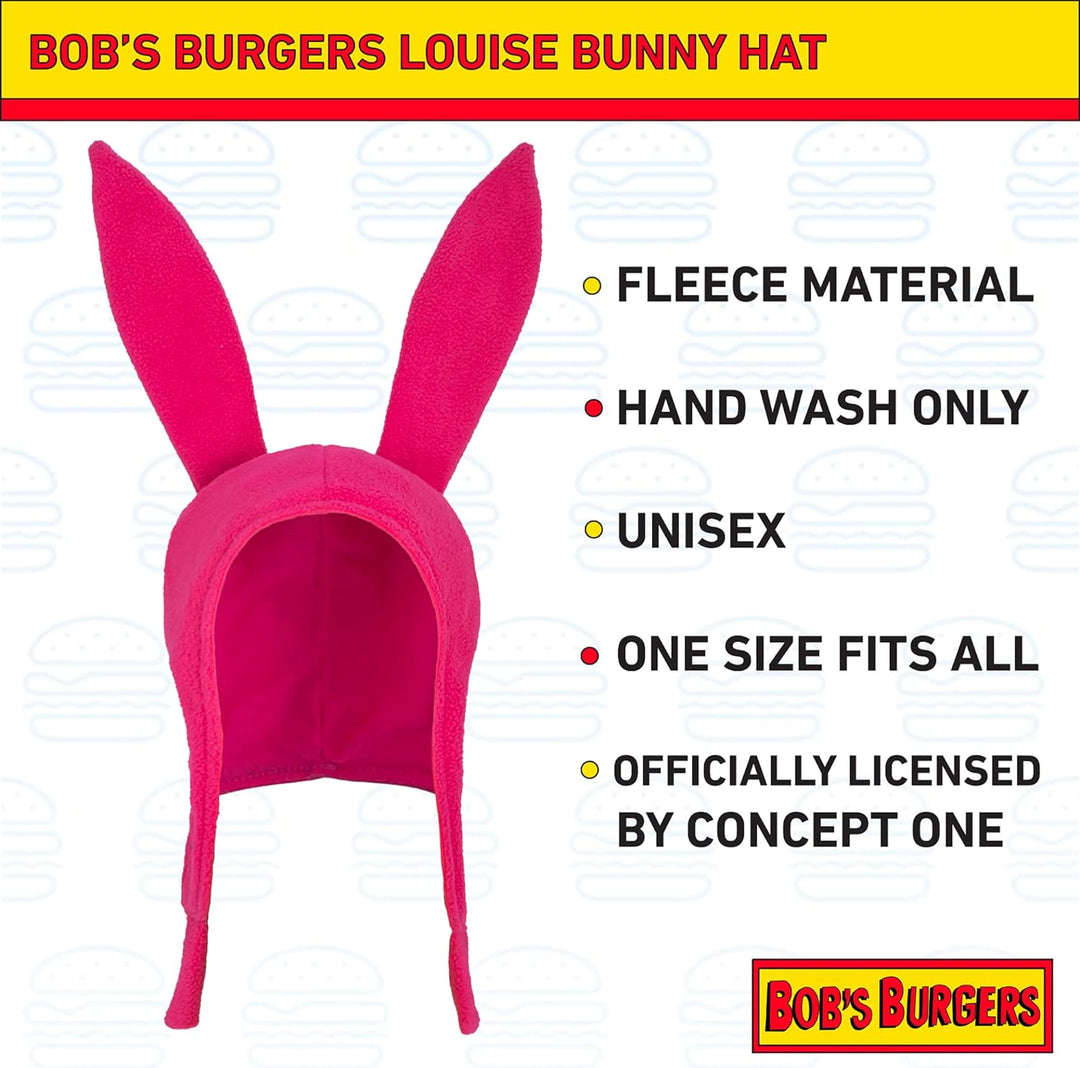 Concept One Damen Bob's Burgers Louise Cosplay Bunny mit Schlappohren Fleece-Beanie-Mütze, Pink, Grö