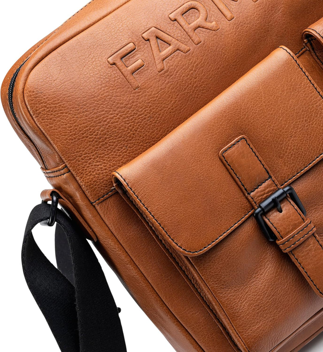 Memphis Damen/Herren Leder Aktentasche | Messenger Bag mit längenverstellbarem Umhängeriemen | 38 cm