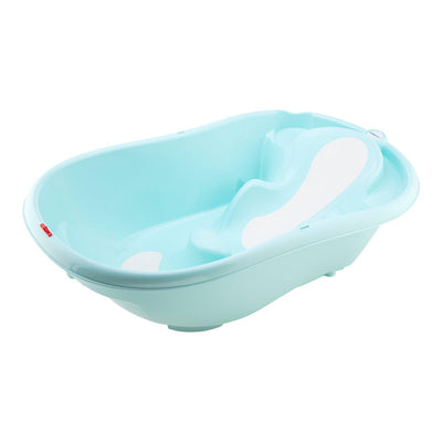 baby-walz Badewanne Deluxe aqua blue - ergonomisch geformt - Anti-Rutsch-Sitzfläche - mit Temperatur