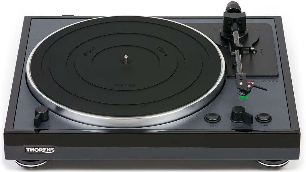 Thorens TD 102 A Plattenspieler, schwarz, Schwarz Hochglanz