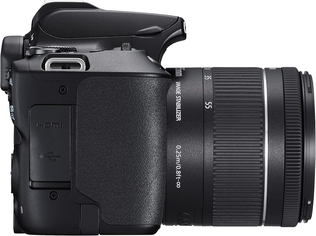 Canon EOS 250D APS-C DSLR-Kameragehäuse mit EF-S 18-55mm F4-5.6 is STM Objektiv | 24,1 Megapixel, dr
