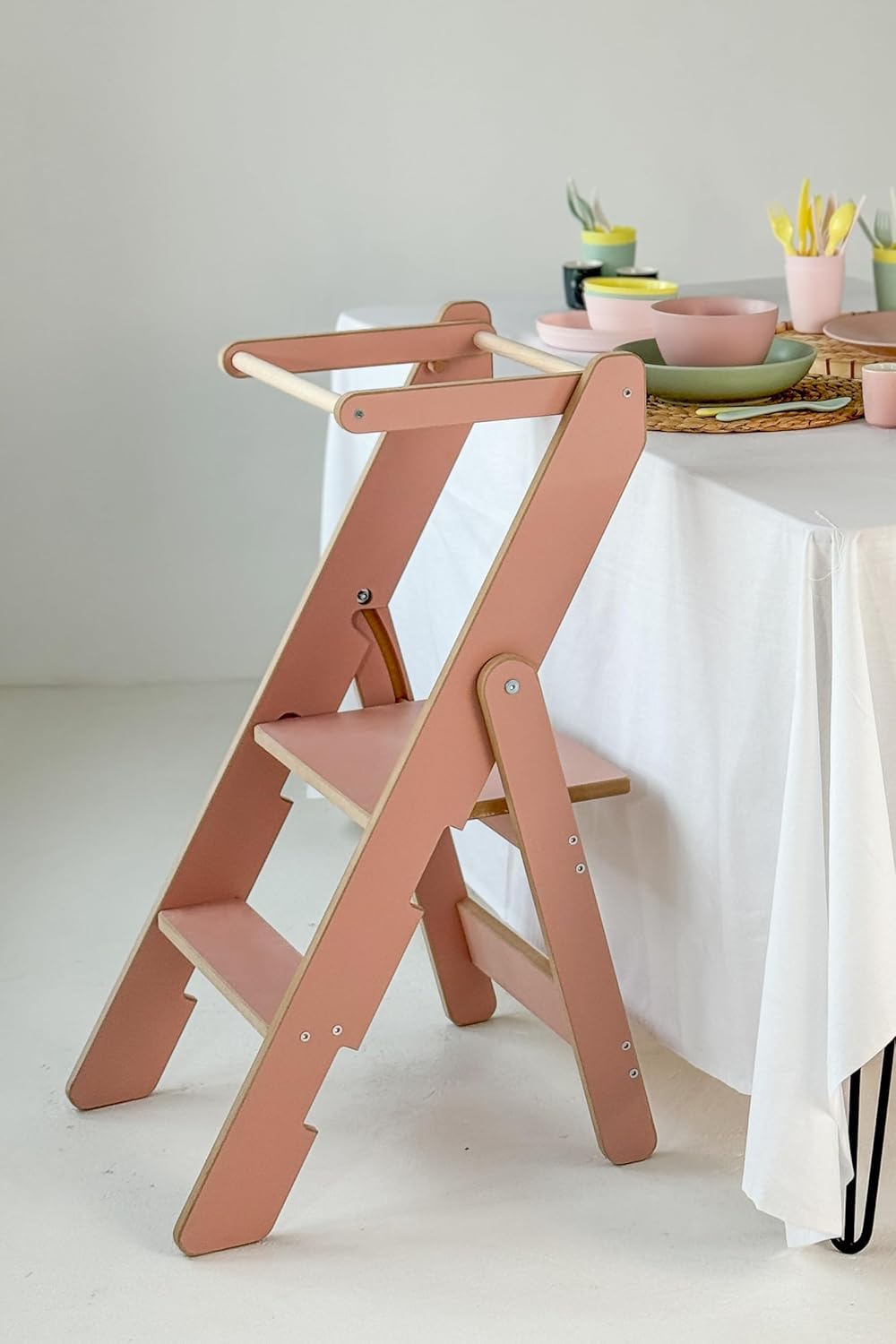 Lernturm Klappbar aus Holz, Lernturm faltbar, Küchenturm aus Holz, Klappbarer Küchenhelfer, Lerntowe