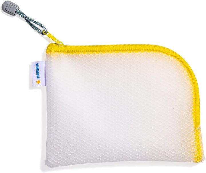 HERMA 20019 Reissverschlusstasche Reiseetui A6 transparent bunt, 10 Stück, kleine verschliessbare Si