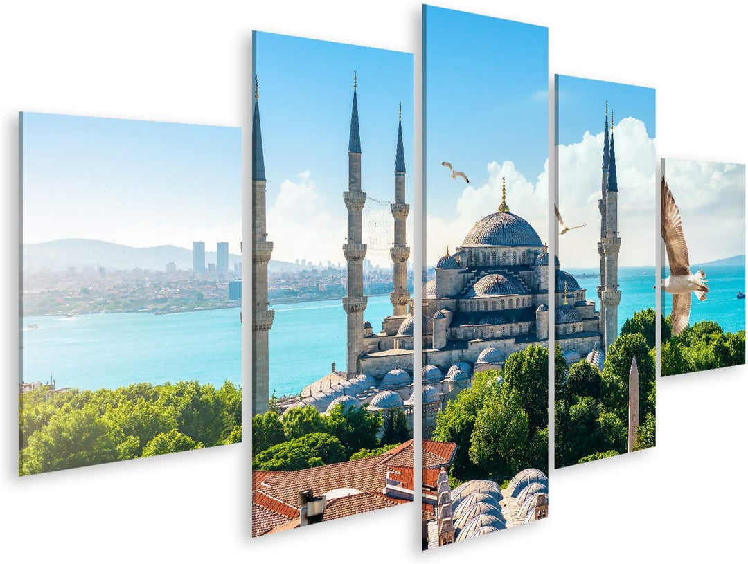 islandburner Bild auf Leinwand Blaue Moschee Am Bosporus Istanbul Türkei Bilder Wandbilder Poster Le