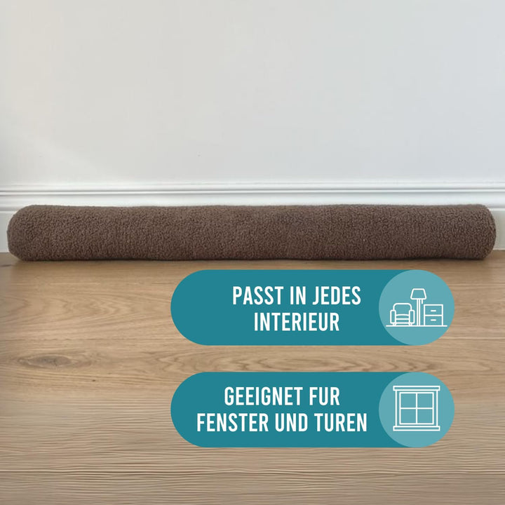 Rori Magnetischer Zugluftstopper für Türen 90cm - Zugluftstopper Teddy - Türdichtung Taupe - Zugstop