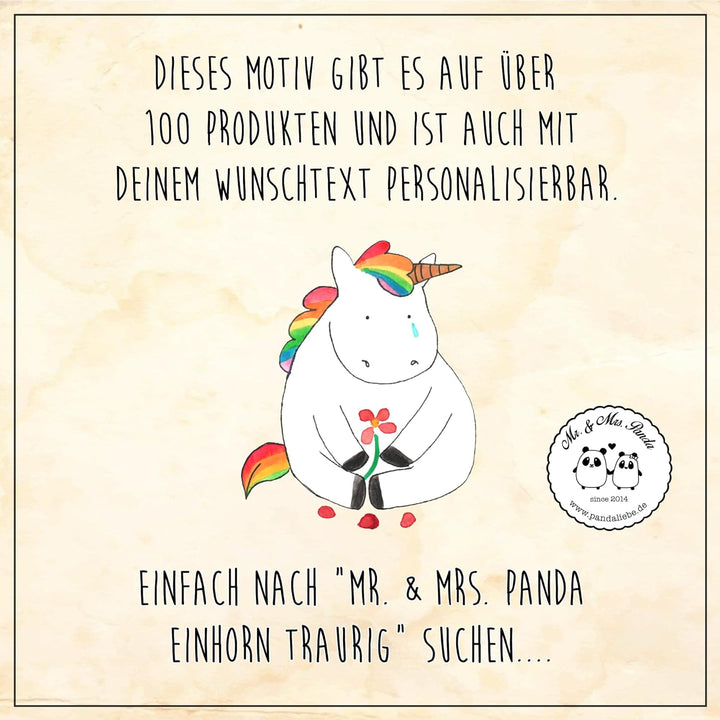 Mr. & Mrs. Panda Motiv WC Sitz Einhorn Traurig - Geschenk, Unicorn, Einhörner, Toilettendeckel, Glit