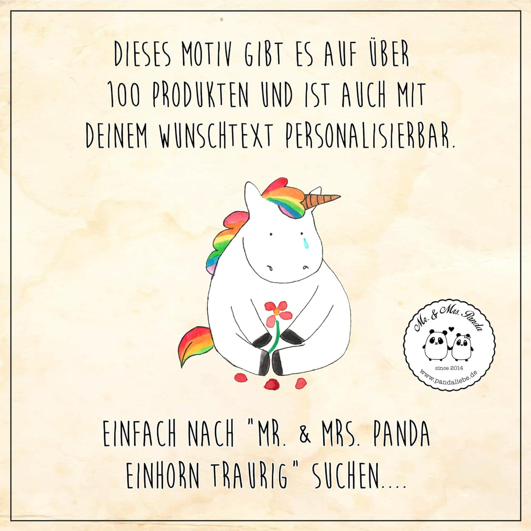 Mr. & Mrs. Panda Motiv WC Sitz Einhorn Traurig - Geschenk, Unicorn, Einhörner, Toilettendeckel, Glit