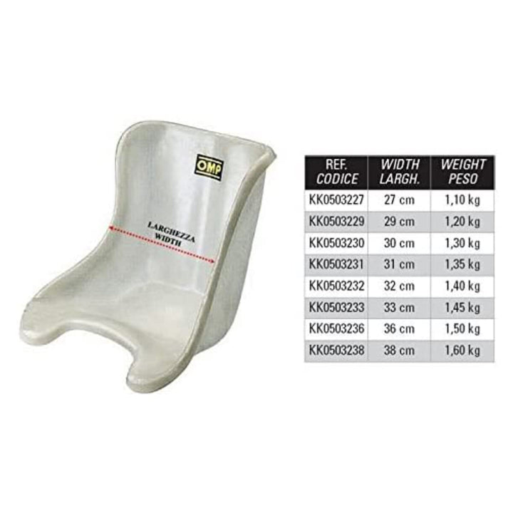 Omp OMPKK0503229 Kart Sitzbreite, 29 cm, Gewicht 1,20 kg, weiss, 29 cm