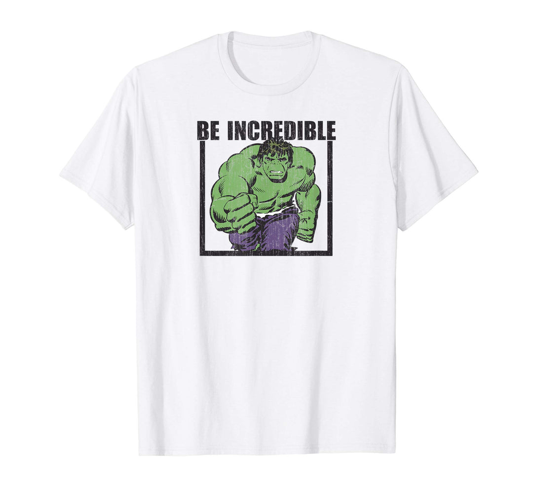 Mens Marvel Hulk Be Incredible Graphic T-Shirt C1 XL Silver