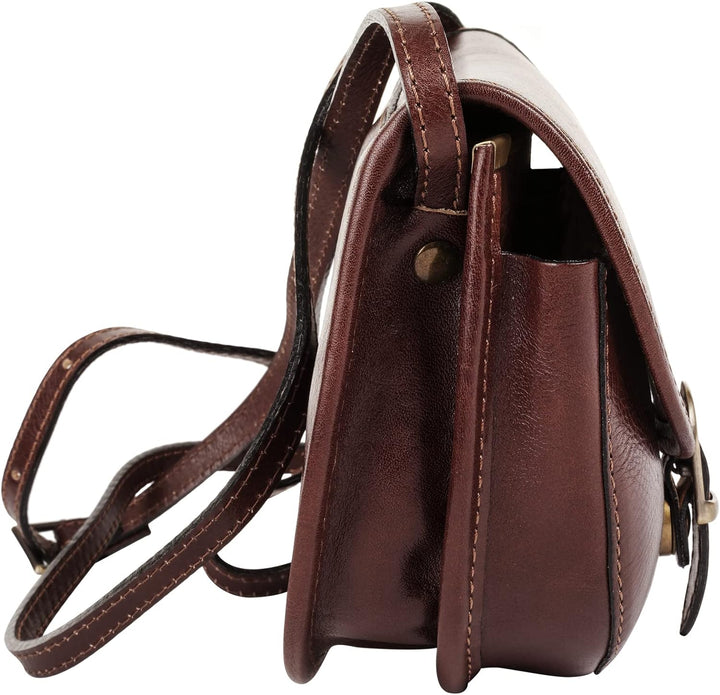piké Umhängetasche braun echt Leder Damen - 015755