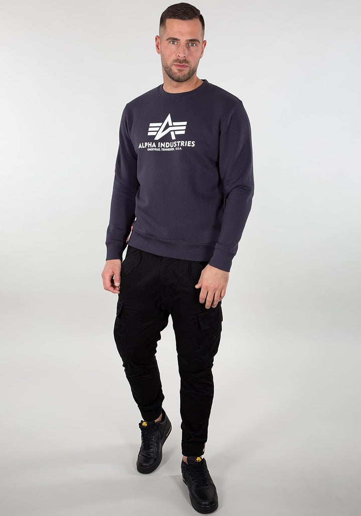 ALPHA INDUSTRIES Herren Basic Sweater Sweatshirt für Herren Sweatshirt (1er Pack) XS Navy, XS Navy