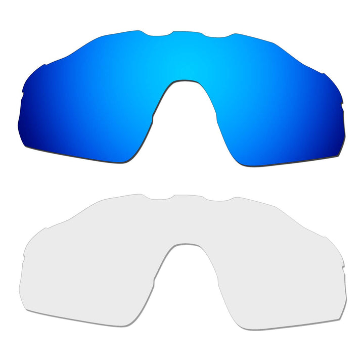 HKUCO verstärken Männer Ersatzgläser für Oakley Radar EV Pitch Sunglasses Blau/Transparent Polarized