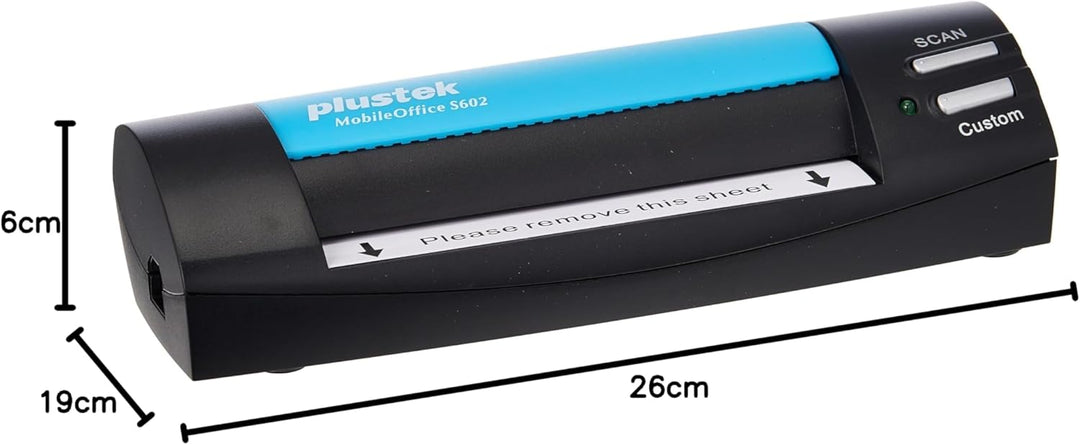 Plustek MobileOffice S602 Visitenkarten-Scanner 1200 x 1200DPI A6 schwarz, blau – (104,9 x 500 mm, 1