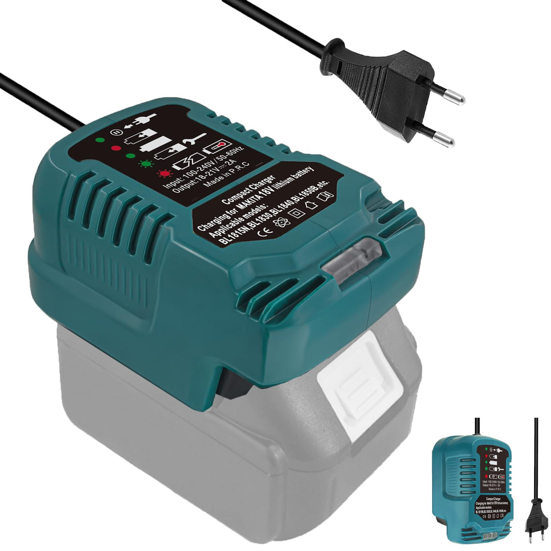 Tragbares Kompaktes Mini Ladegerät DC18RC kompatibel mit Makita 18V Akku BL1850B BL1860 BL1830 BL184