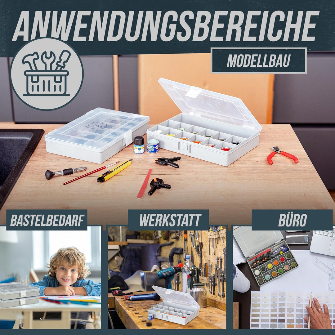 Lockdown Light Sortierbox – Organizer für Modellbau & Werkstatt | 13 Fächer, stapelbar, robust & che