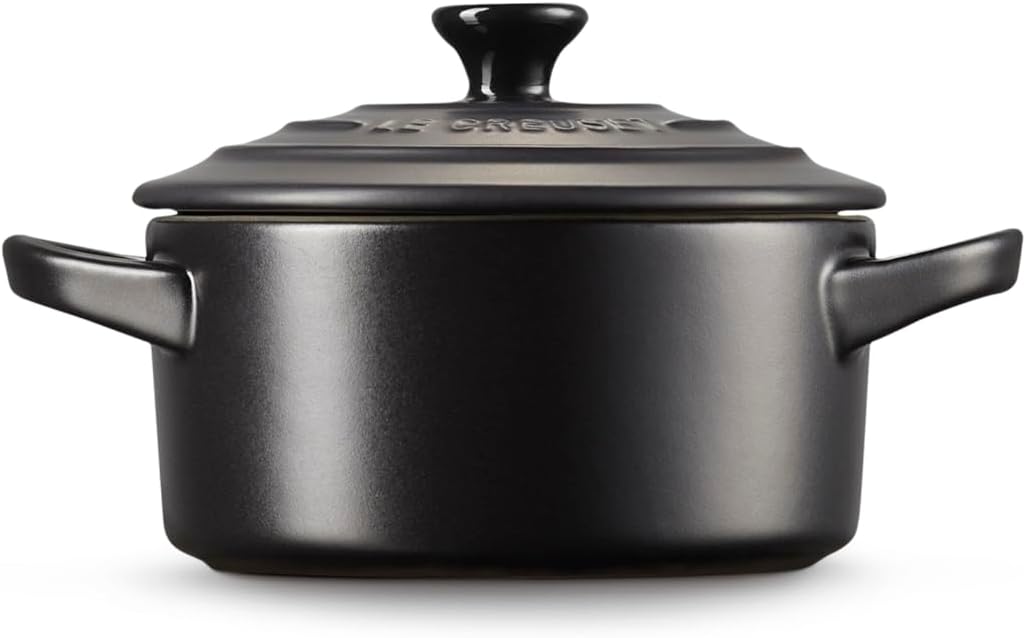 Le Creuset Mini-Cocotte aus Steinzeug, 250 ml, 10 x 5 cm, Schwarz Matt, 71901100000100, Schwarz Matt