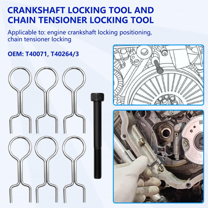 ZKTOOL Motor-Nockenwellen-Arretierwerkzeug-Set, kompatibel mit VW Audi 4.0 FSI, TFSI, A6 A8 S6 Bentl