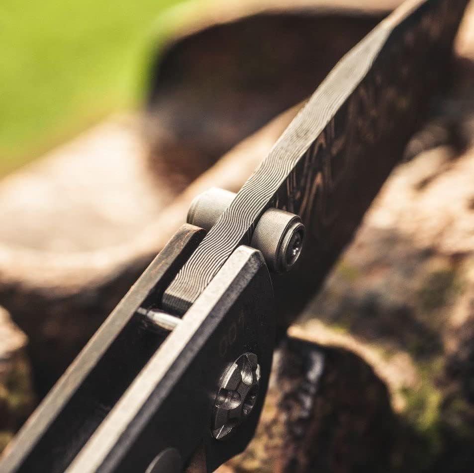 Böker Manufaktur Solingen M4 Sherman-Damast Taschenmesser Damast/Micarta Schwarz, Klingenlänge: 7,70